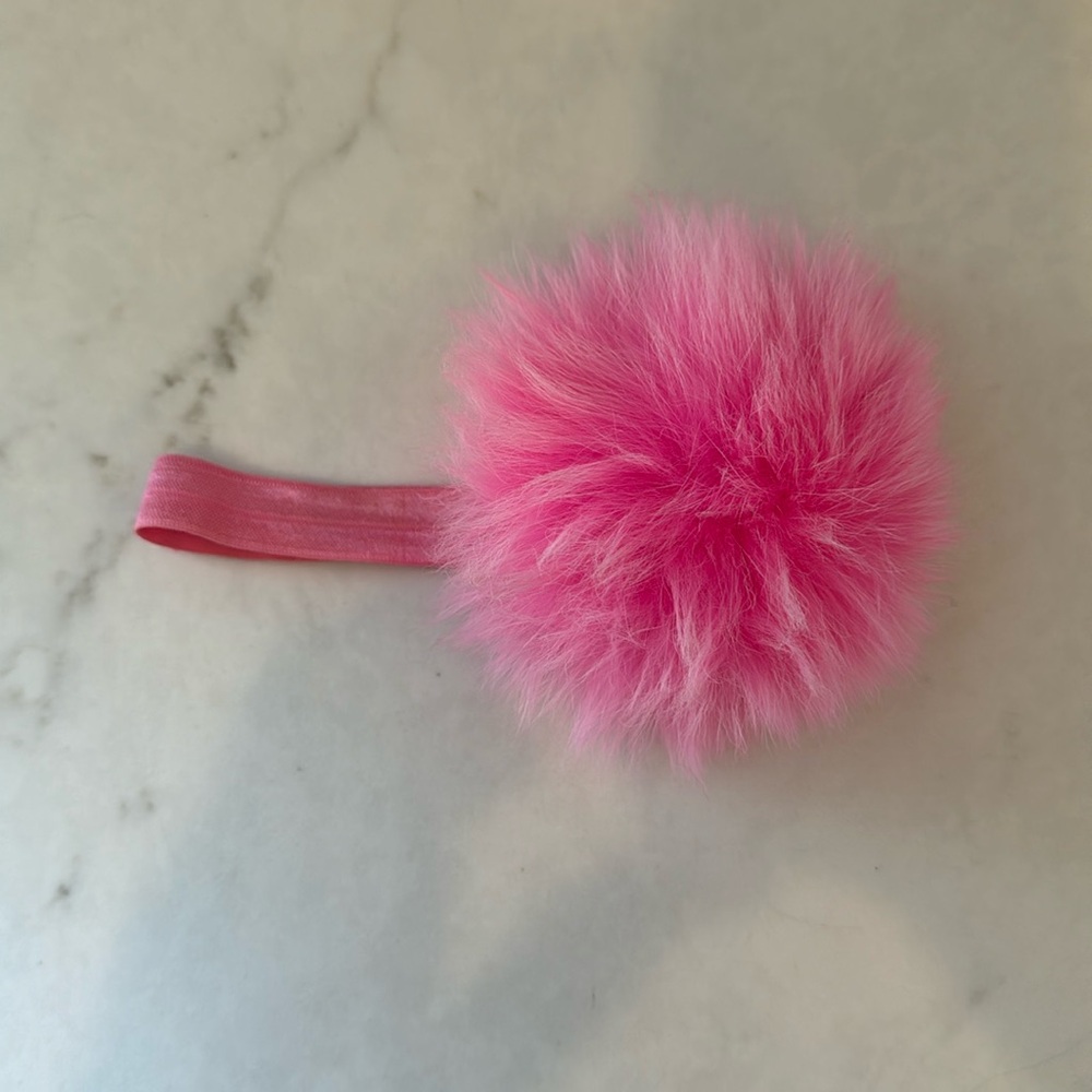 Bari Lynn pink FUR-BABY-ELASTIC-HEADBAND